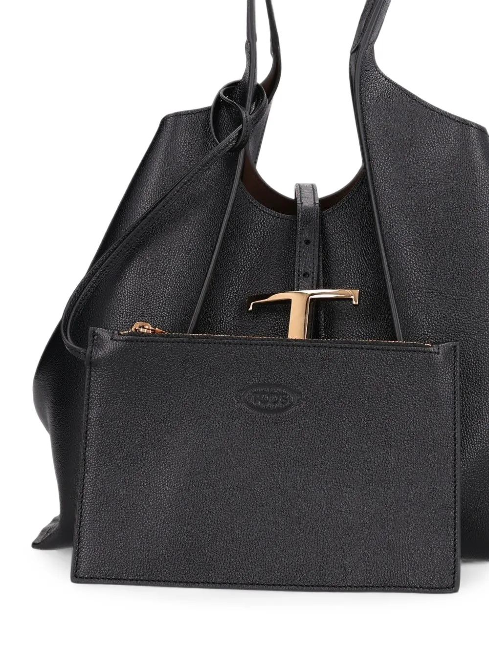 Tod's T Timeless leren shopper Zwart