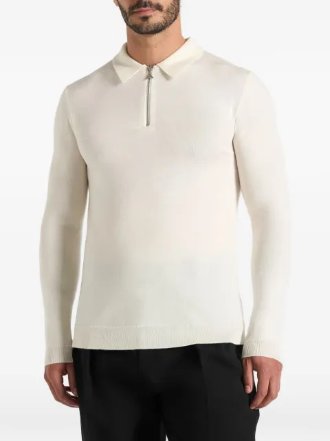 Manière De Voir long sleeve polo top with zip off white