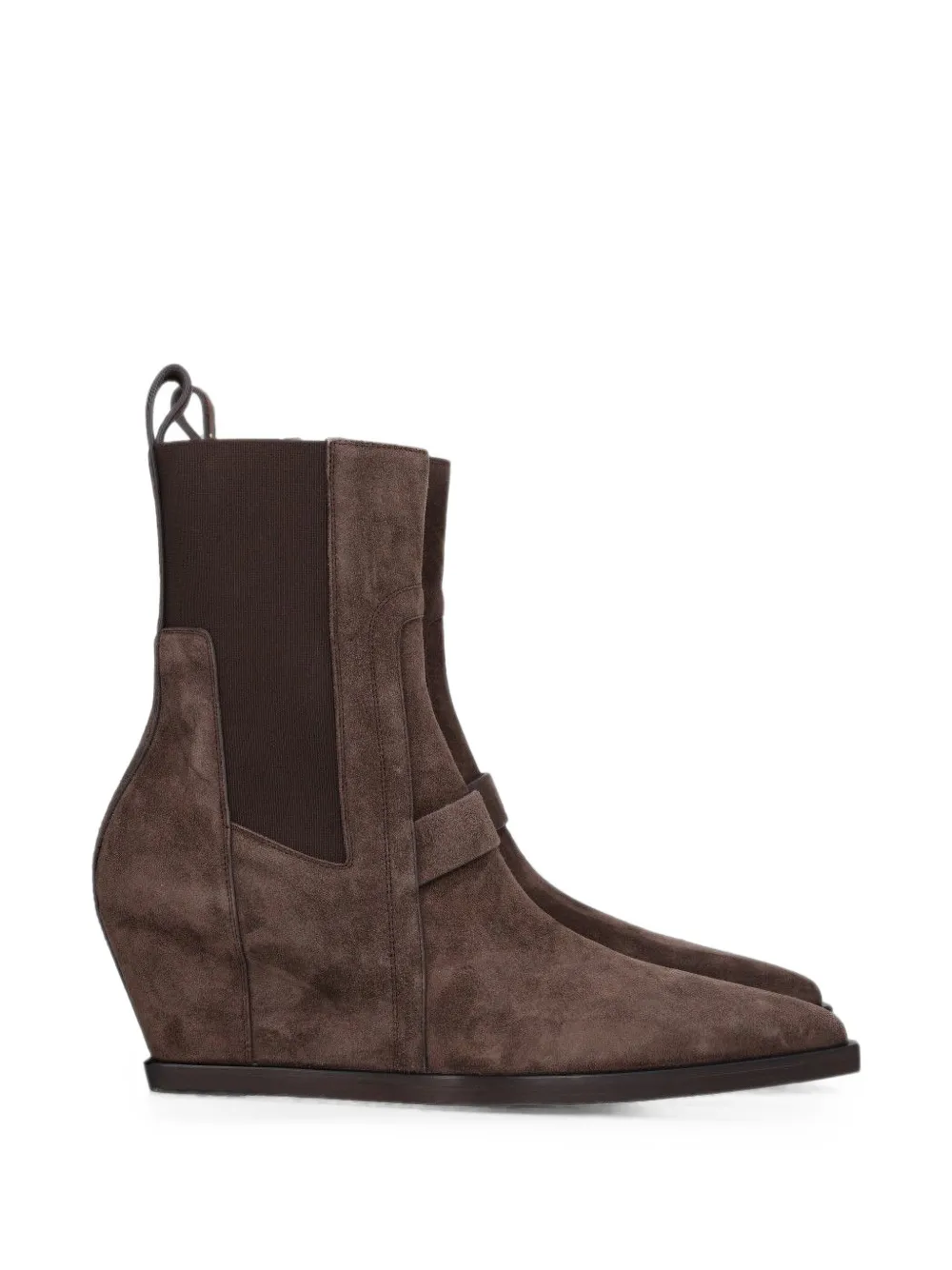 Rick Owens Sharp Wedge Ankle Boots In Brown