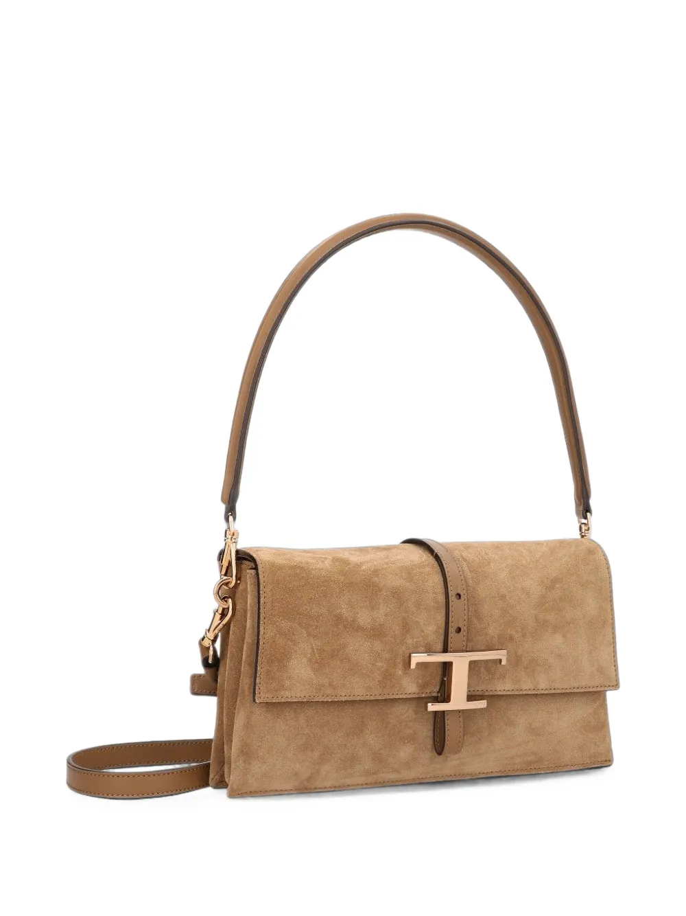 Tod's T Timeless suède mini-shopper Bruin