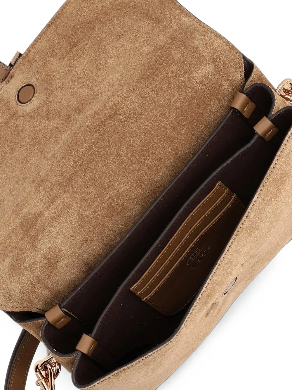 Tod's T Timeless suède mini-shopper Bruin