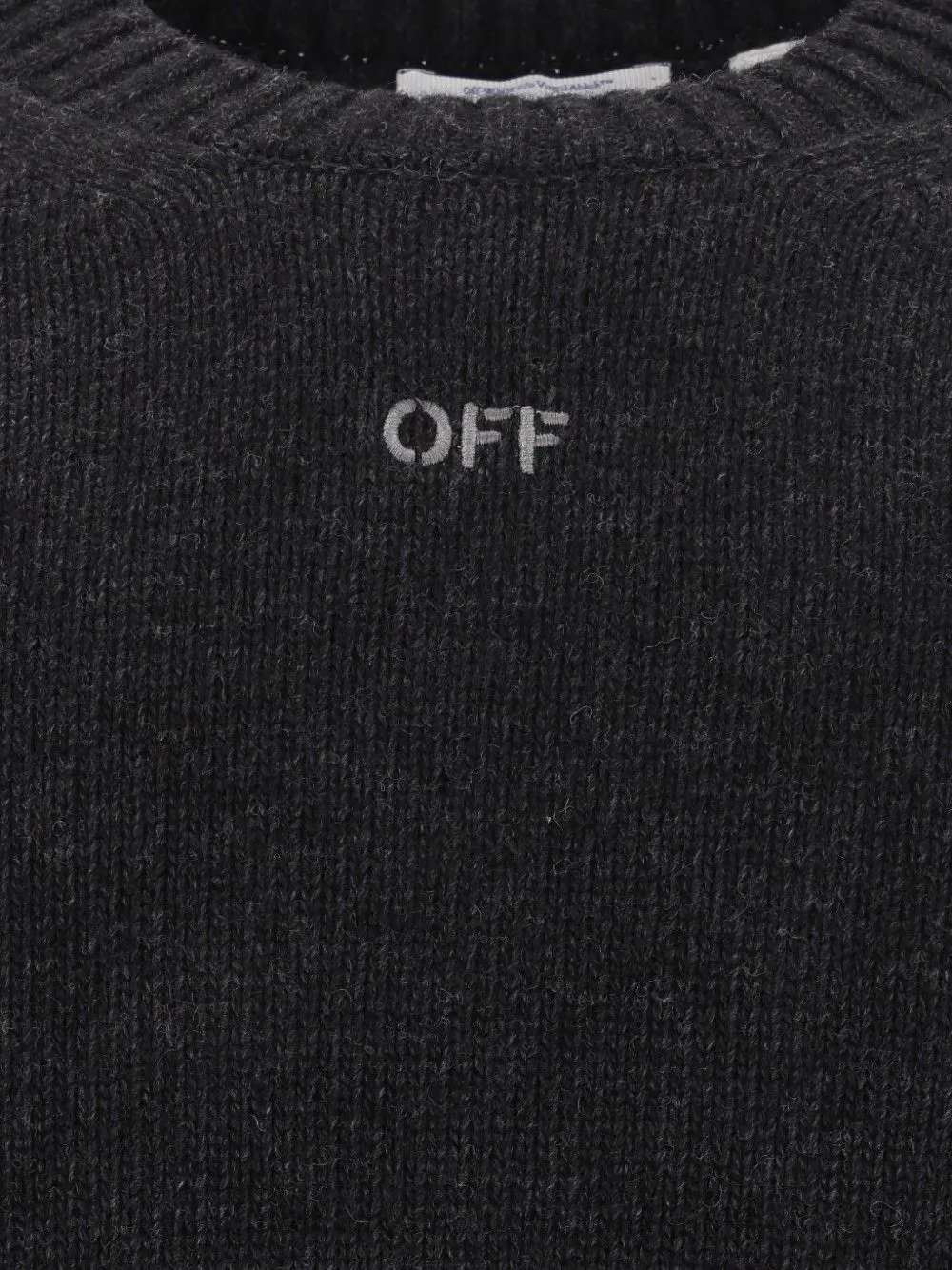 Off-White diagonal arrow fuzzy crewneck sweater Grijs