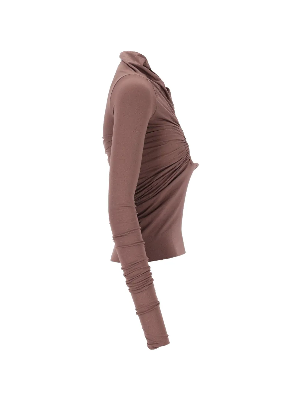 Rick Owens Prong T-shirt met ruches en lange mouwen Bruin