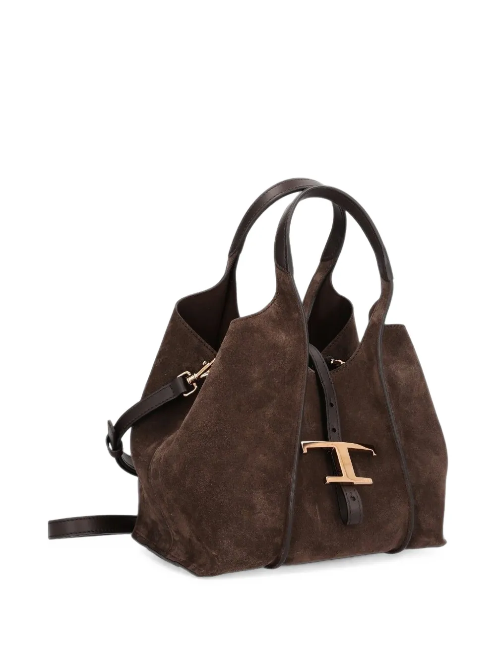 Tod's T Timeless suède mini-shopper Bruin