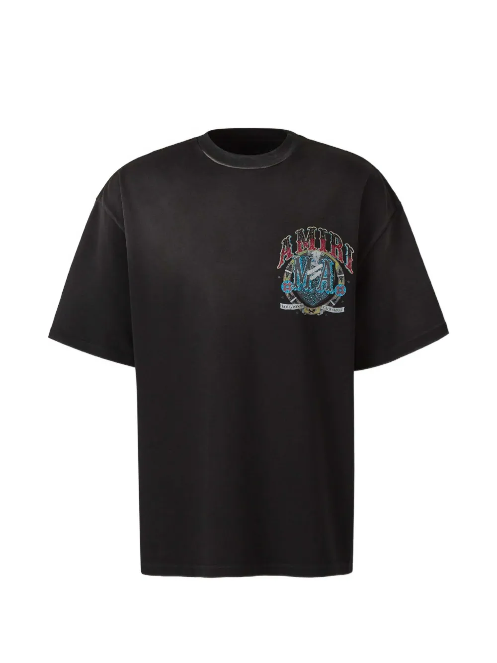 AMIRI crystal-embellished logo-print T-shirt - Nero