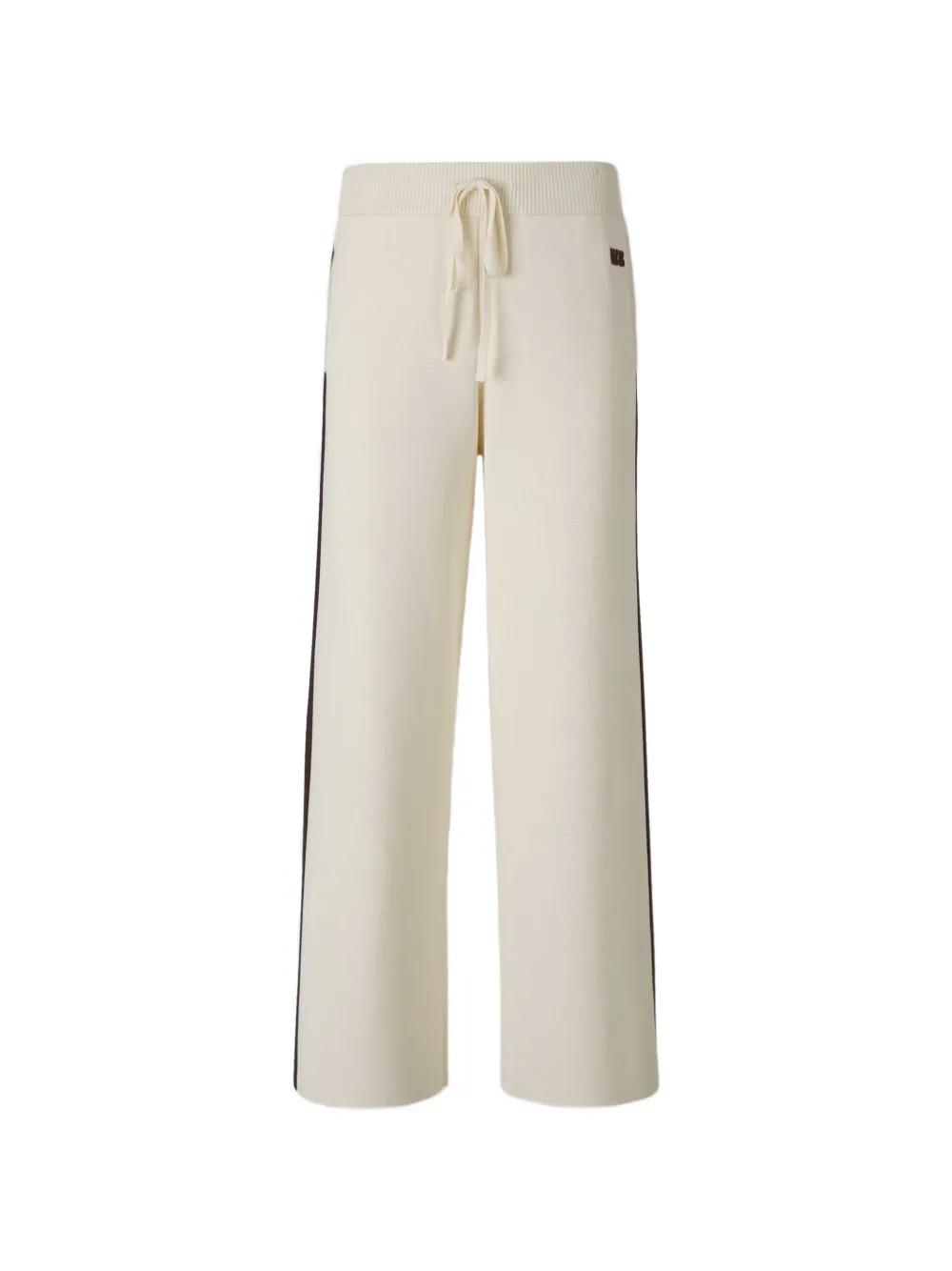 Wales Bonner Tide logo-embroidered side-stripe track pants - Bianco