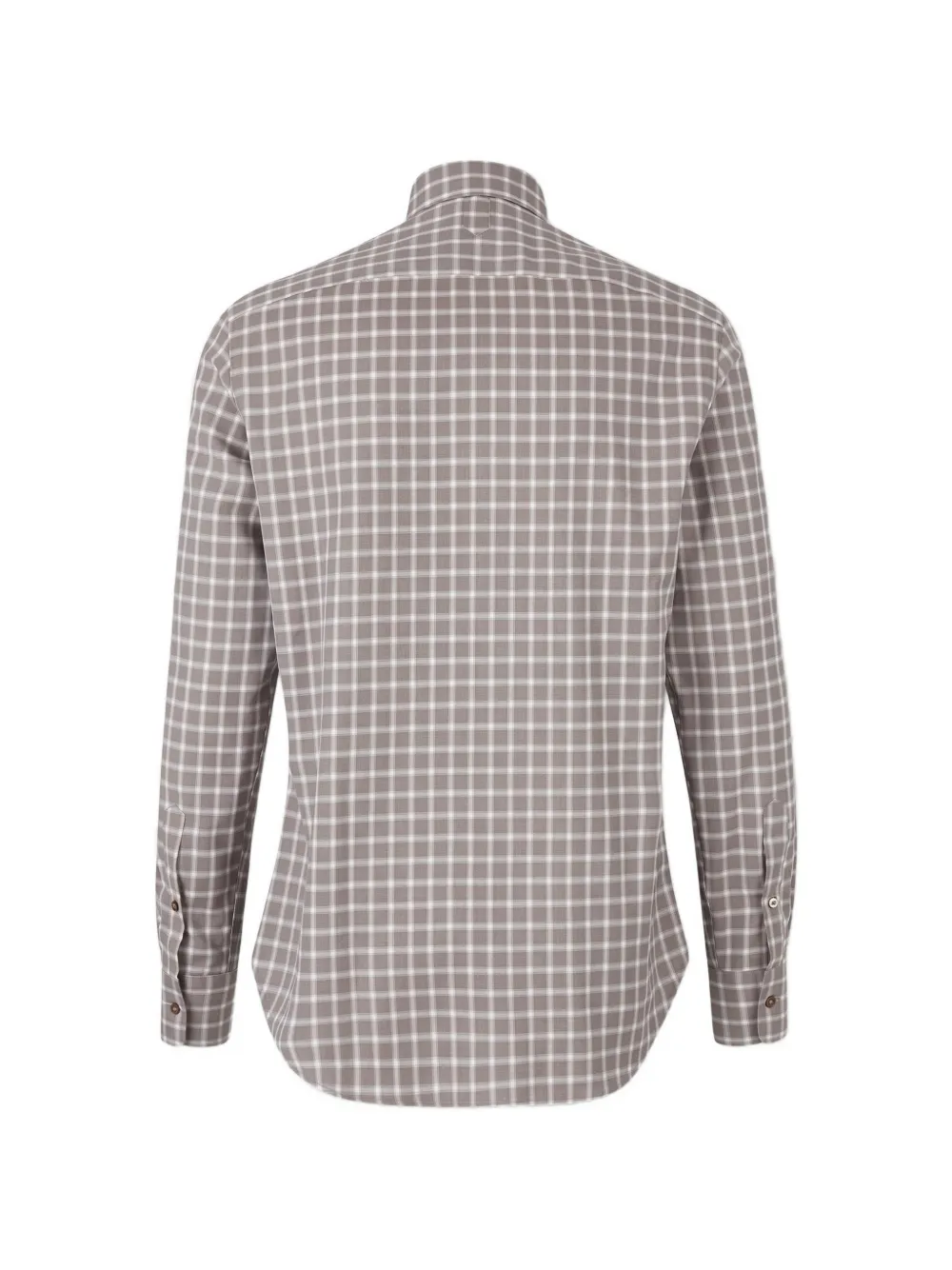 Canali check-print long-sleeve shirt Bruin
