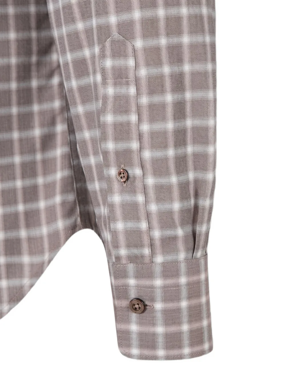 Canali check-print long-sleeve shirt Bruin