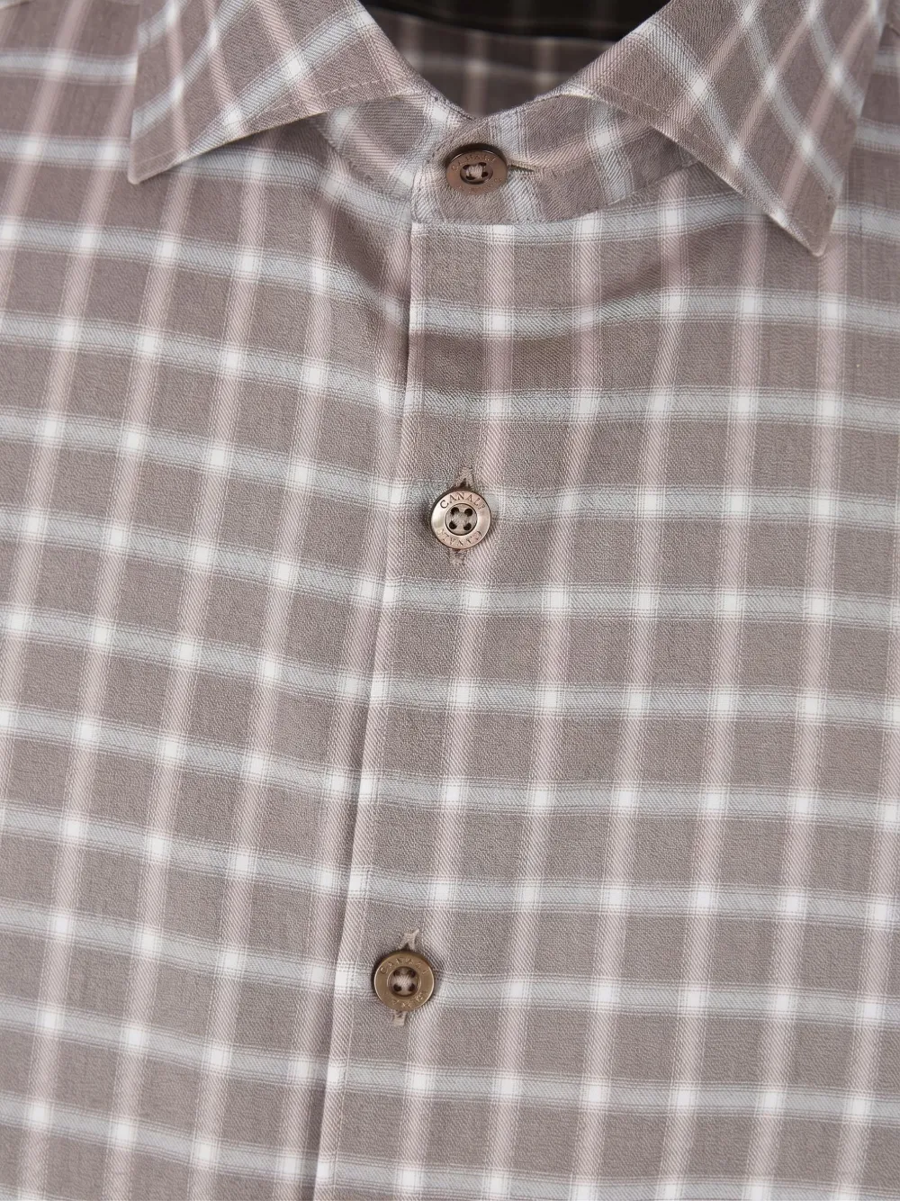 Canali check-print long-sleeve shirt Bruin