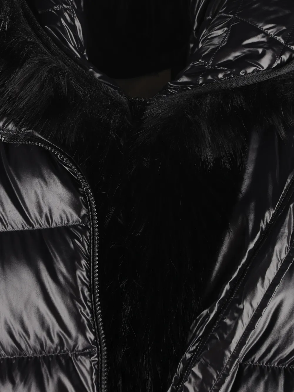 Moncler Hypolais faux-fur trim padded jacket Zwart
