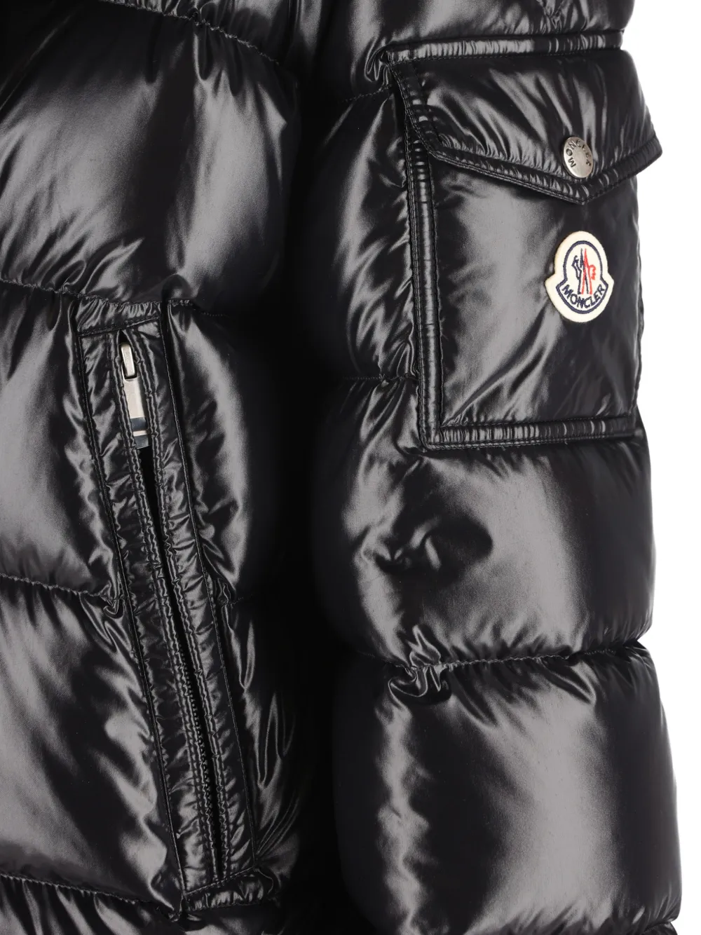 Moncler Hypolais faux-fur trim padded jacket Zwart