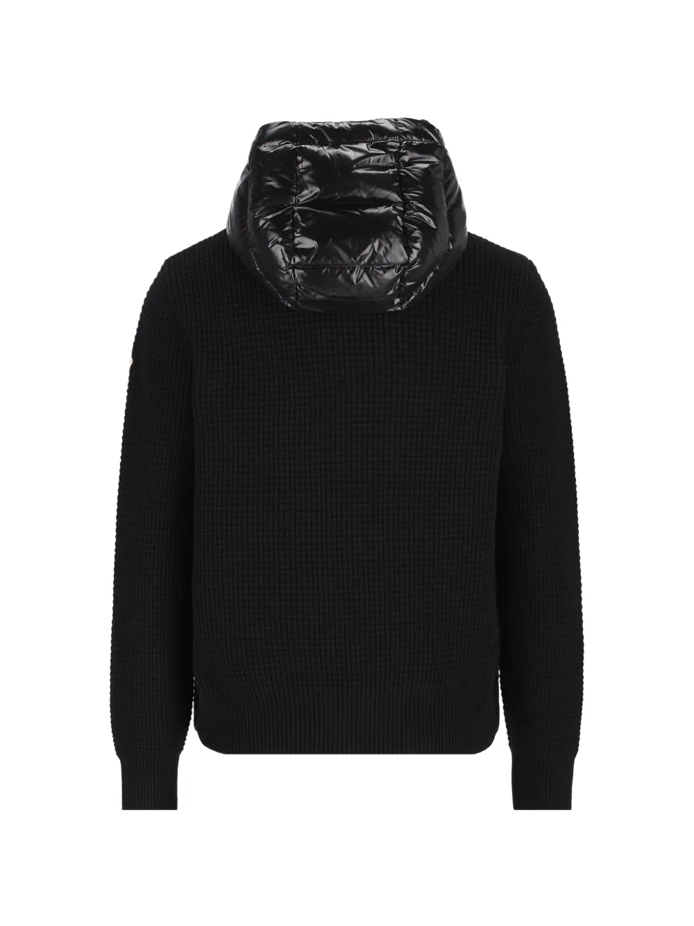 Moncler Gebreid jack met gewatteerd vlak Zwart