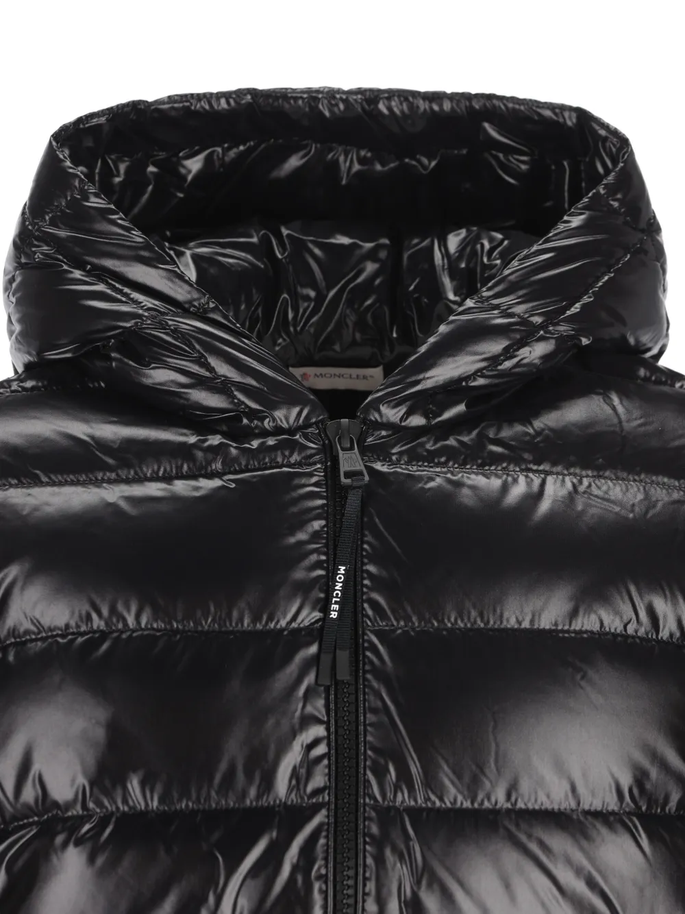 Moncler Gebreid jack met gewatteerd vlak Zwart
