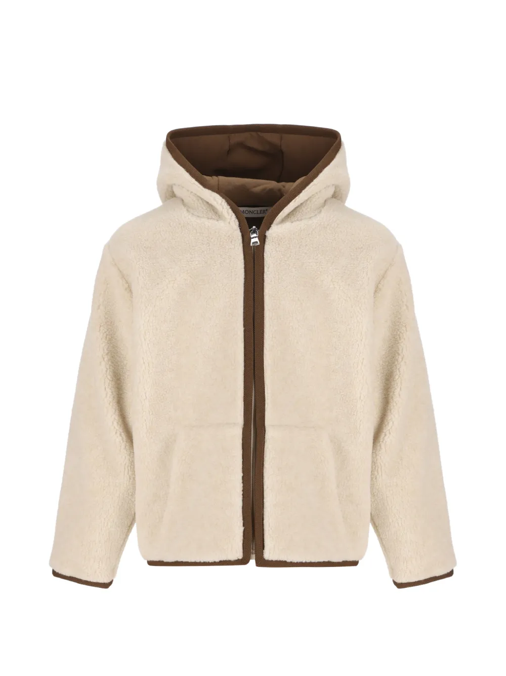 Moncler Enfant Fleece hoodie met rits Beige