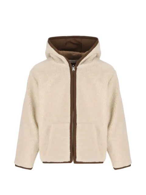 Moncler Enfant sudadera texturizada con capucha y cremallera