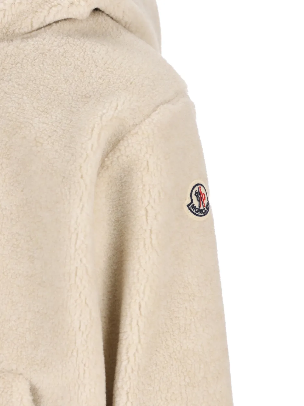 Moncler Enfant Fleece hoodie met rits Beige