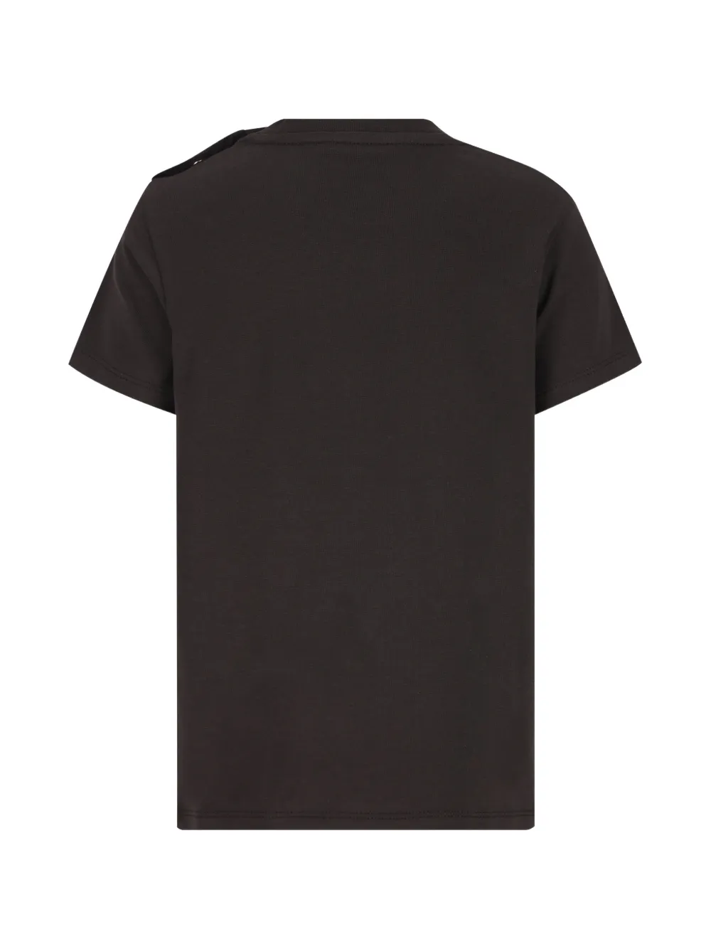 Moncler Enfant logo-print button-detail T-shirt Zwart
