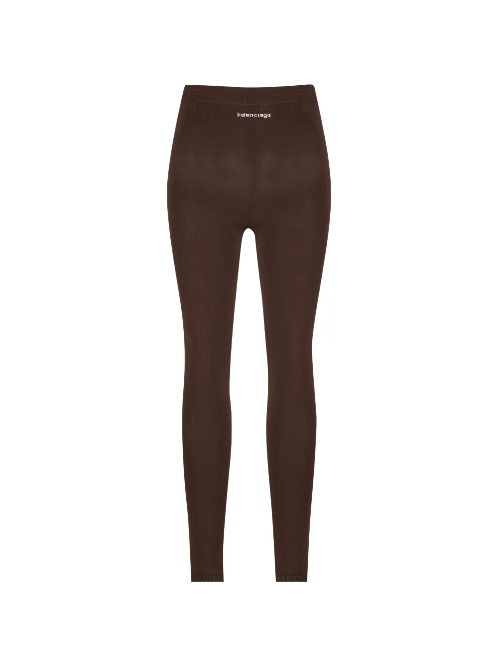 Balenciaga logo-embroidered ribbed-waistband leggings Bruin