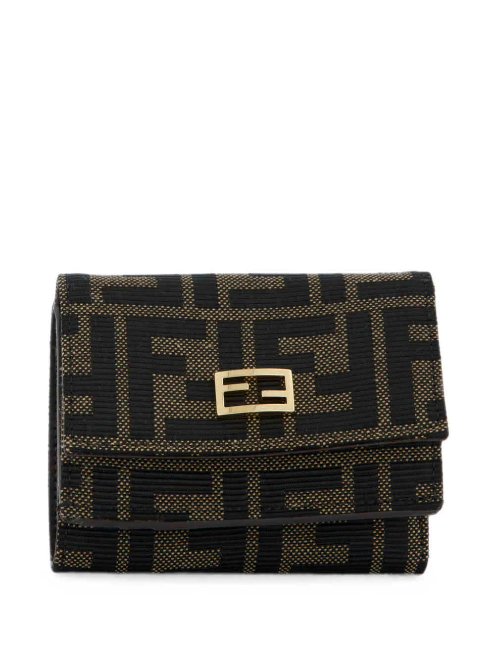 Fendi Mini Tube Trifold Wallet In Brown