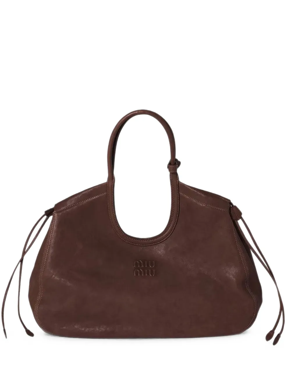 Miu Miu Ivy nappa leather shopping bag - Marrone