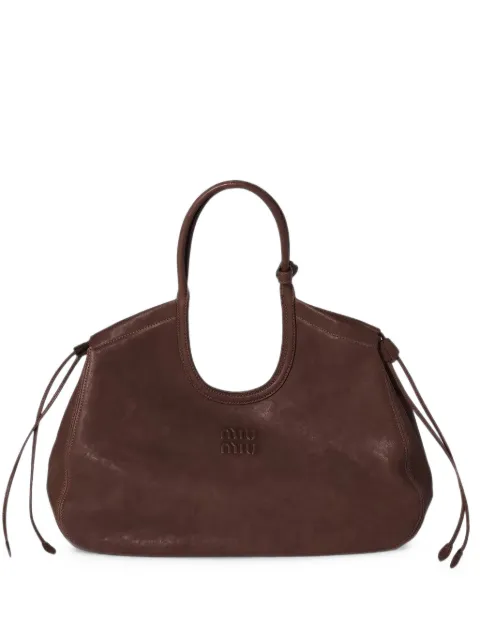 Miu Miu Ivy nappa leather shopping bag