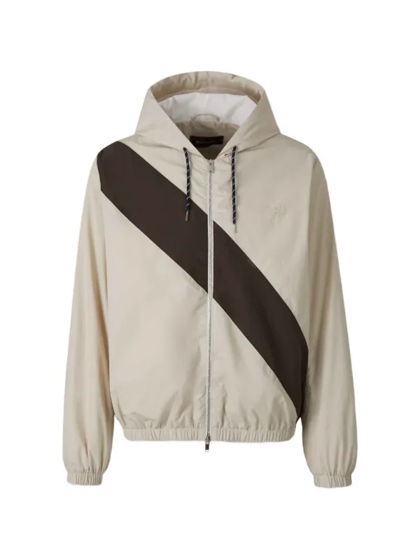 Wales Bonner Kalpa Diagonal-stripe Hooded Jacket in Neutrals