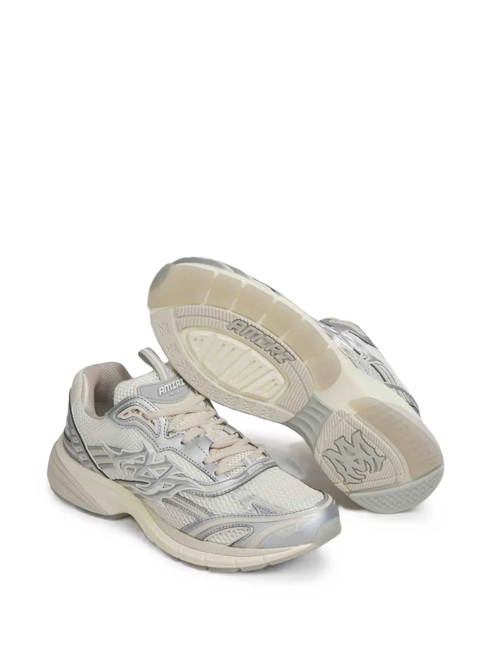 AMIRI Metallic M-Tech panelled mesh sneakers Beige