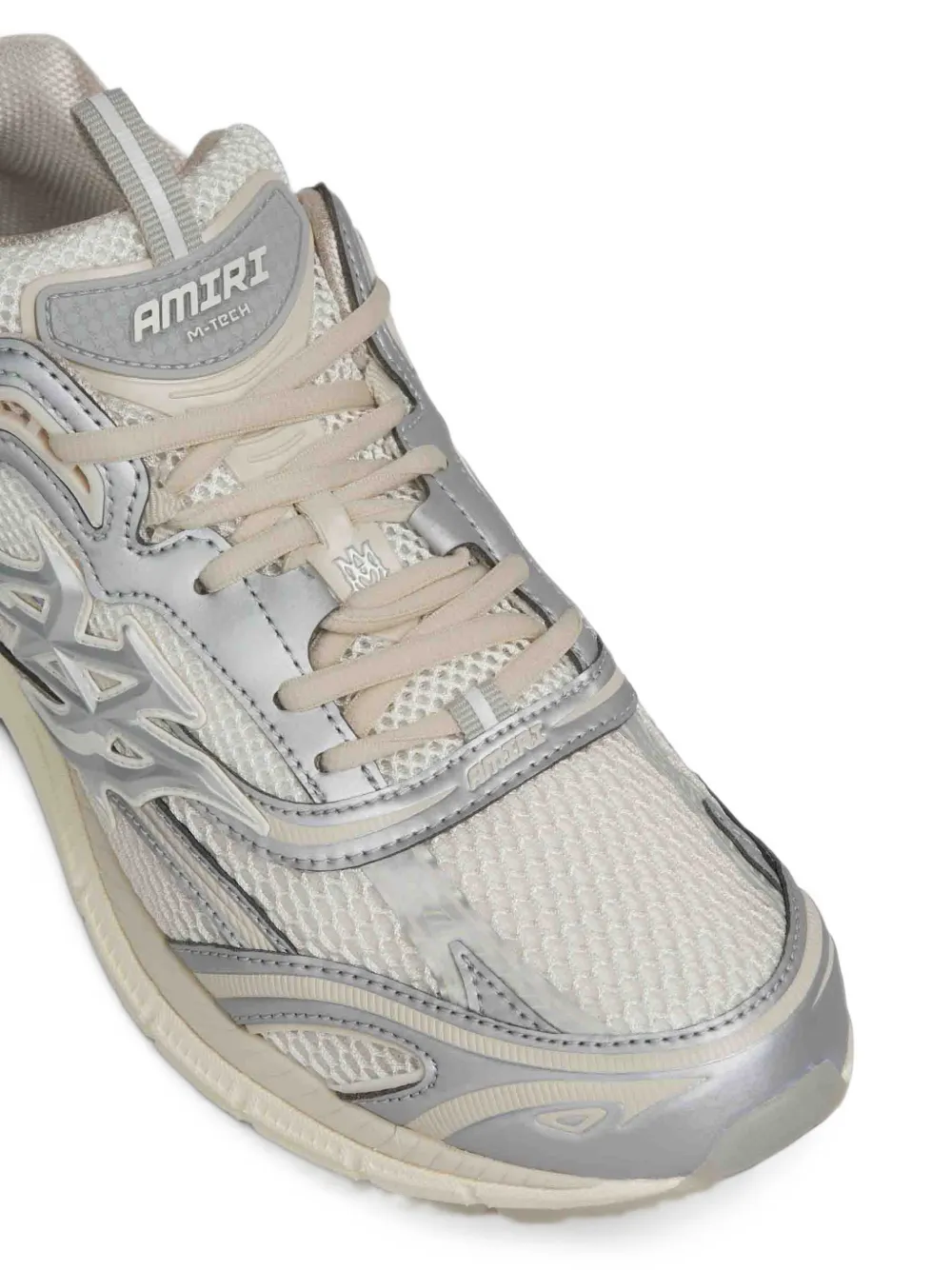 AMIRI Metallic M-Tech panelled mesh sneakers Beige