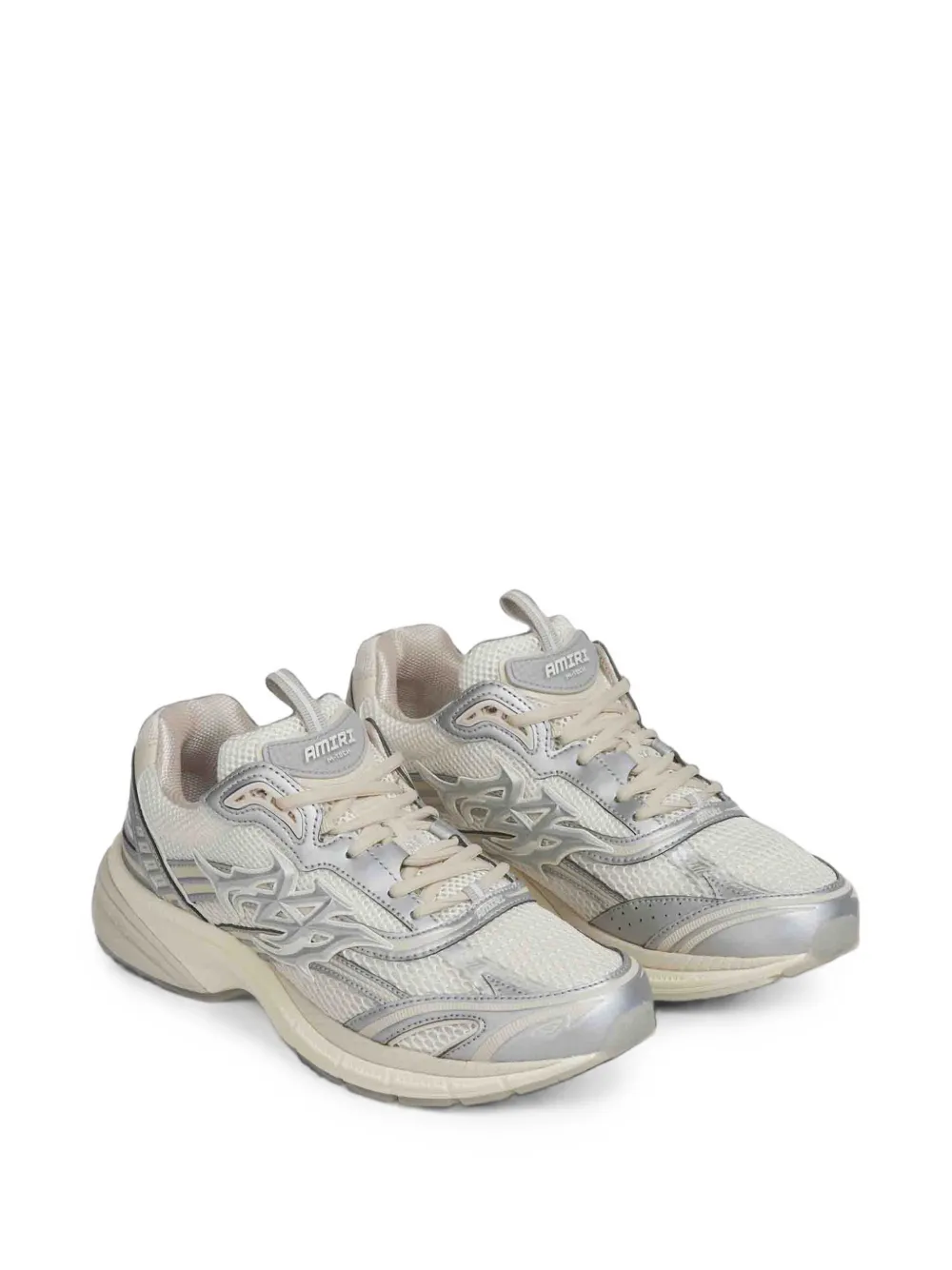 AMIRI Metallic M-Tech panelled mesh sneakers Beige