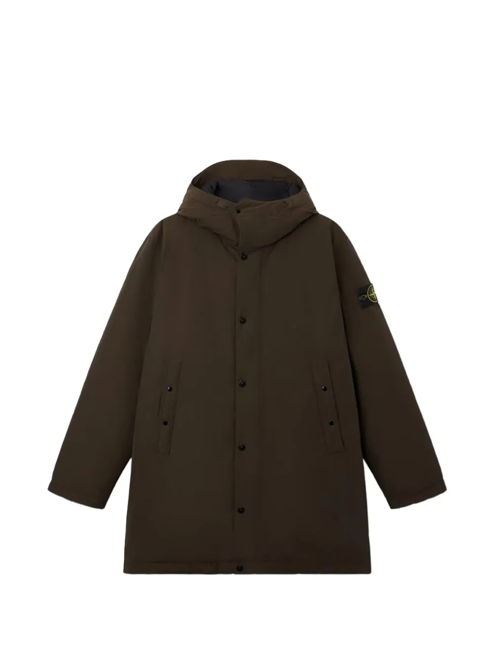 Stone Island 7100006 micro reps long down parka - Marrone
