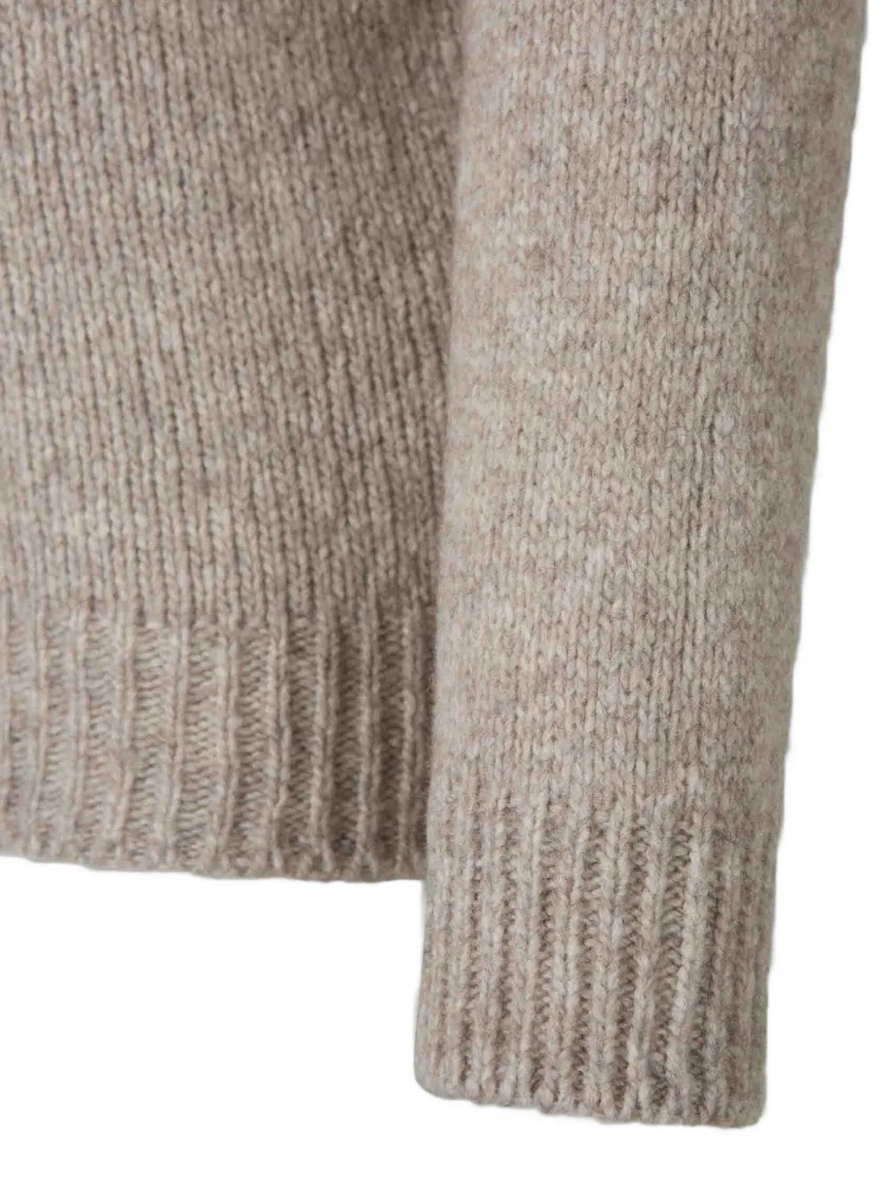 Fedeli Ribgebreide trui met rits Beige