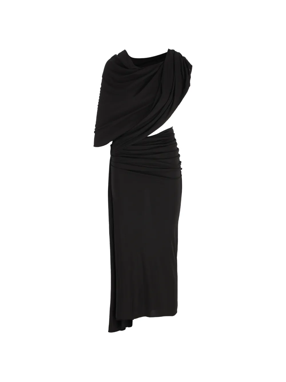 Balenciaga draped cut-out midi dress - Nero