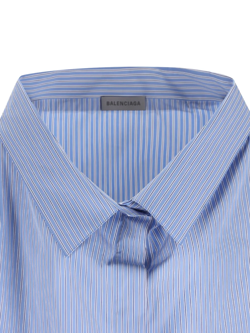 Balenciaga Swing vertical-stripe shirt Blauw