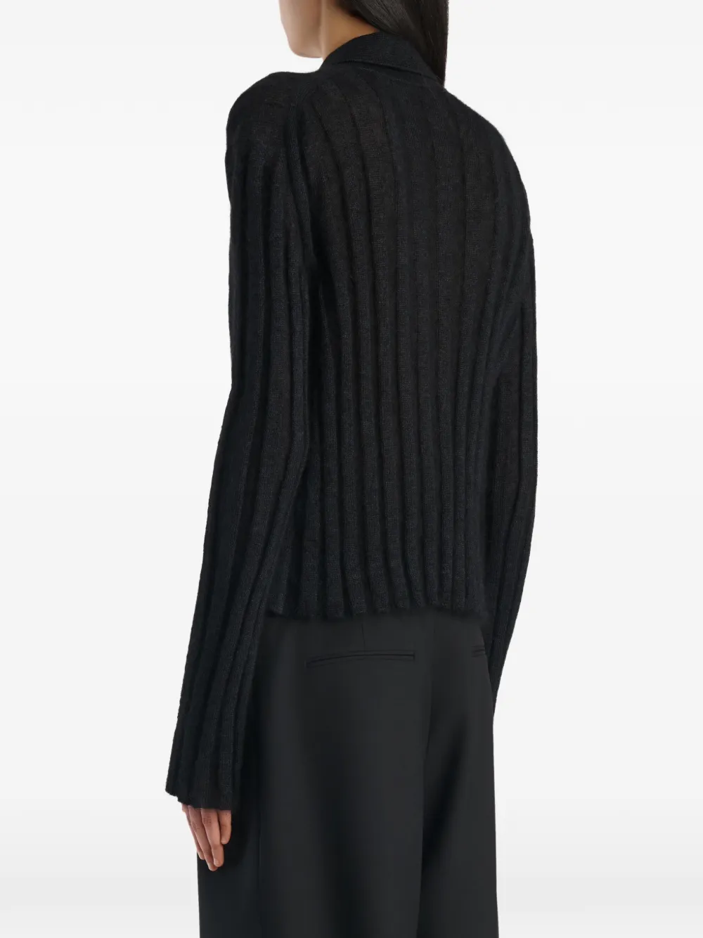 KHAITE Ribgebreid vest Zwart