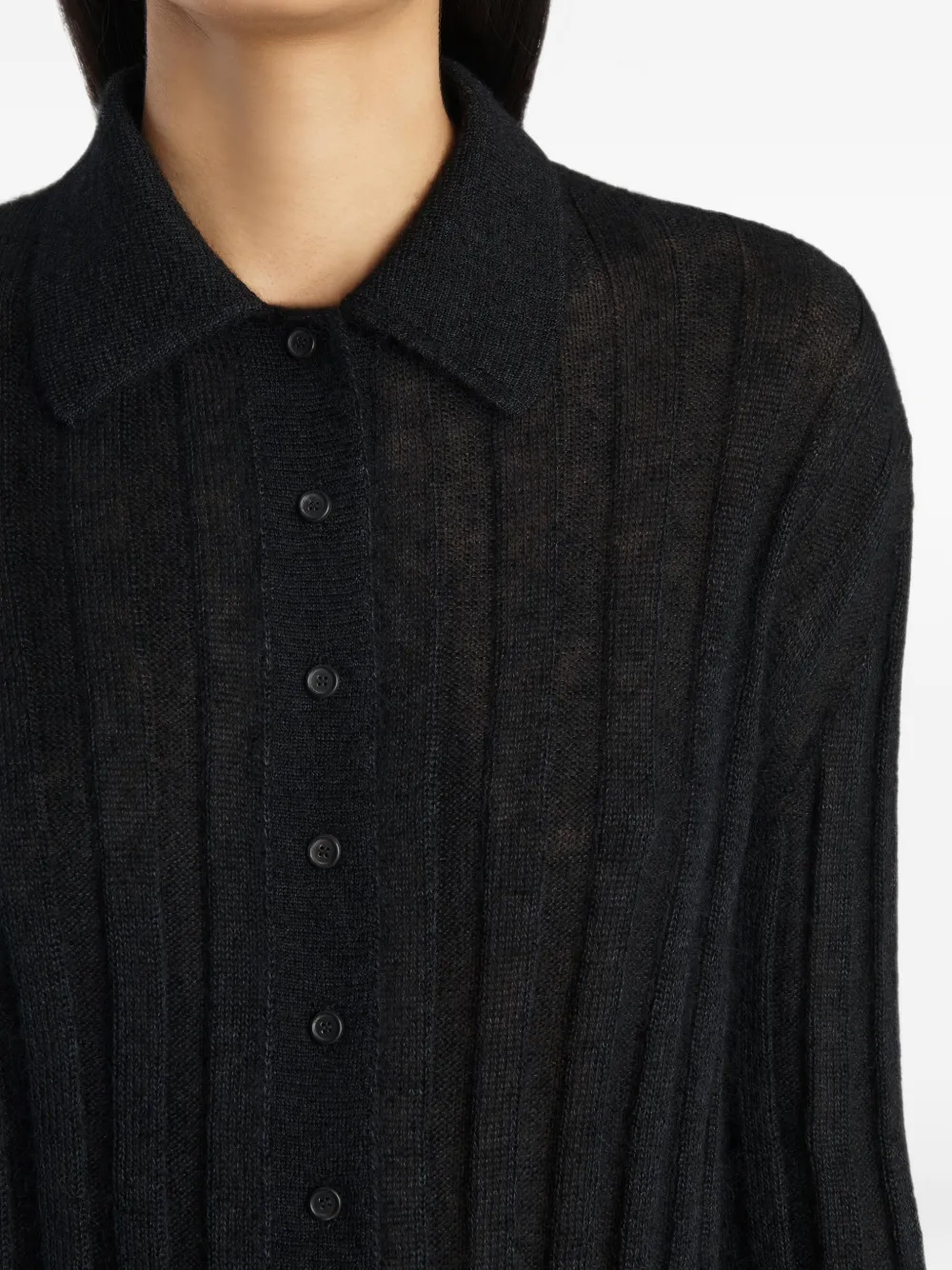 KHAITE Ribgebreid vest Zwart