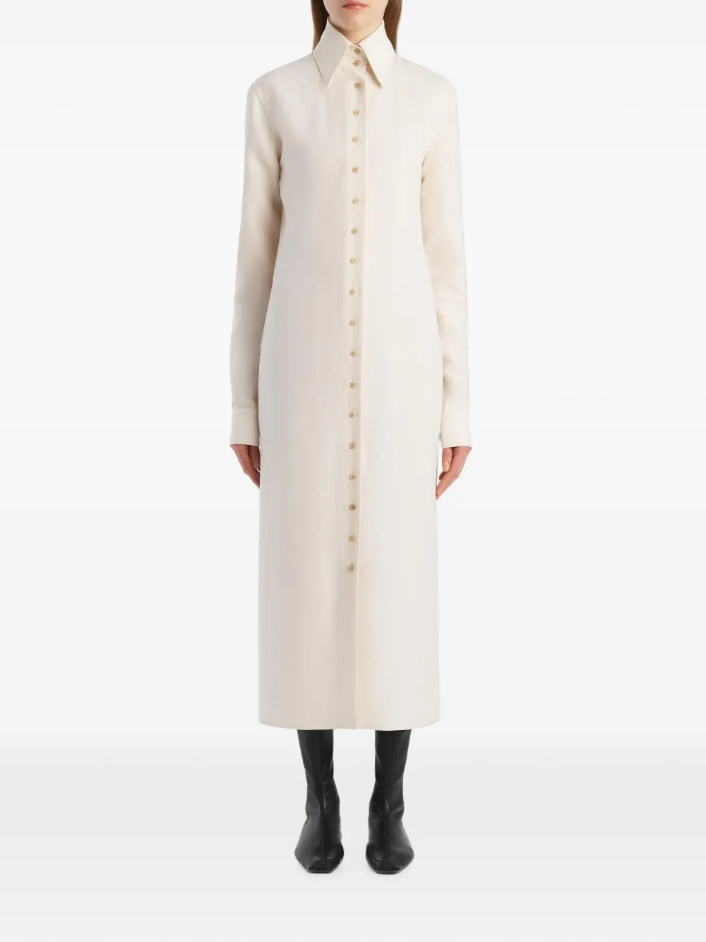 KHAITE Ivanna jurk Beige