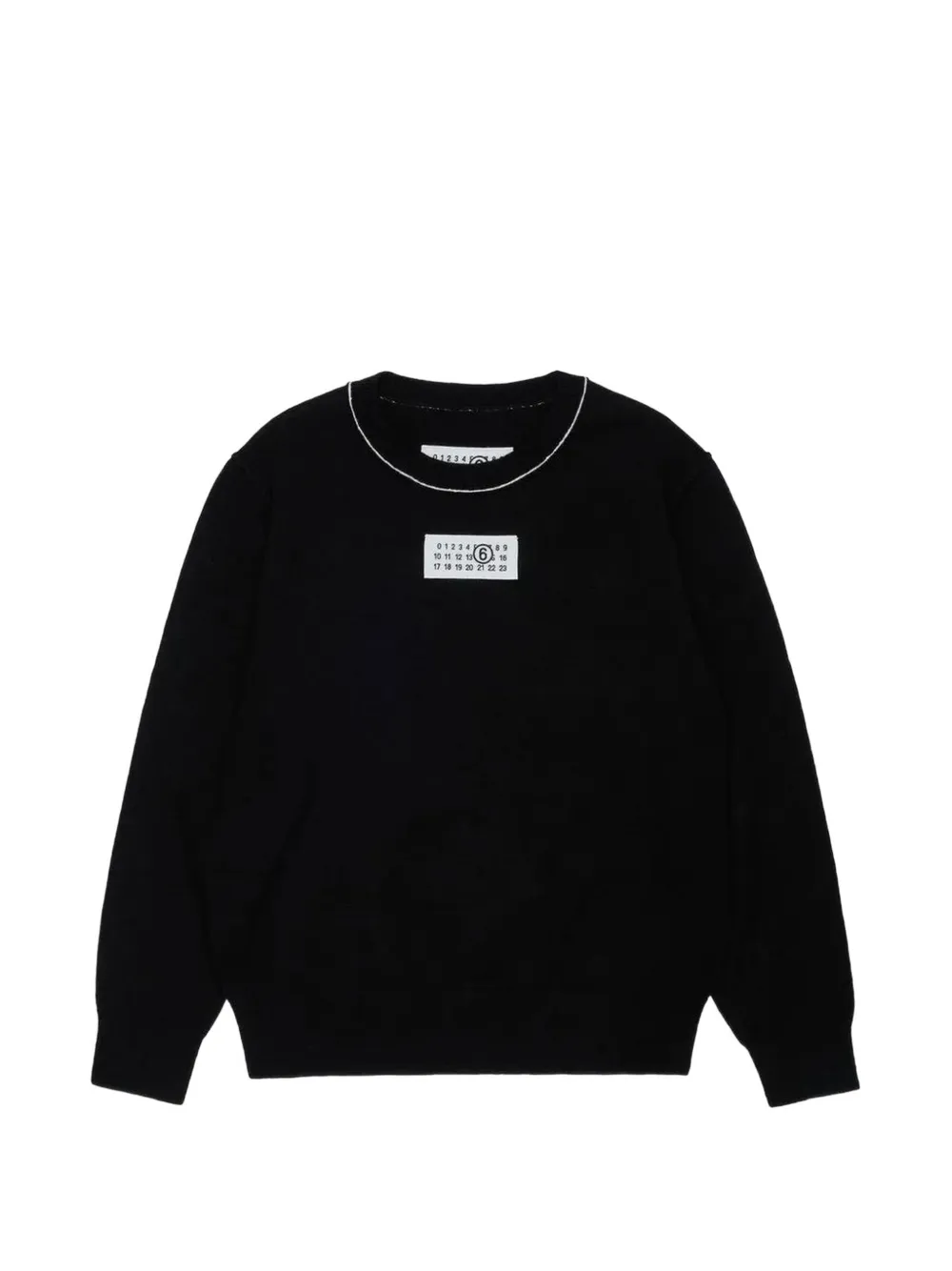 MM6 Maison Margiela Kids pull à patch logo - Noir MM6 Maison Margiela Kids pull à patch logo - Noir