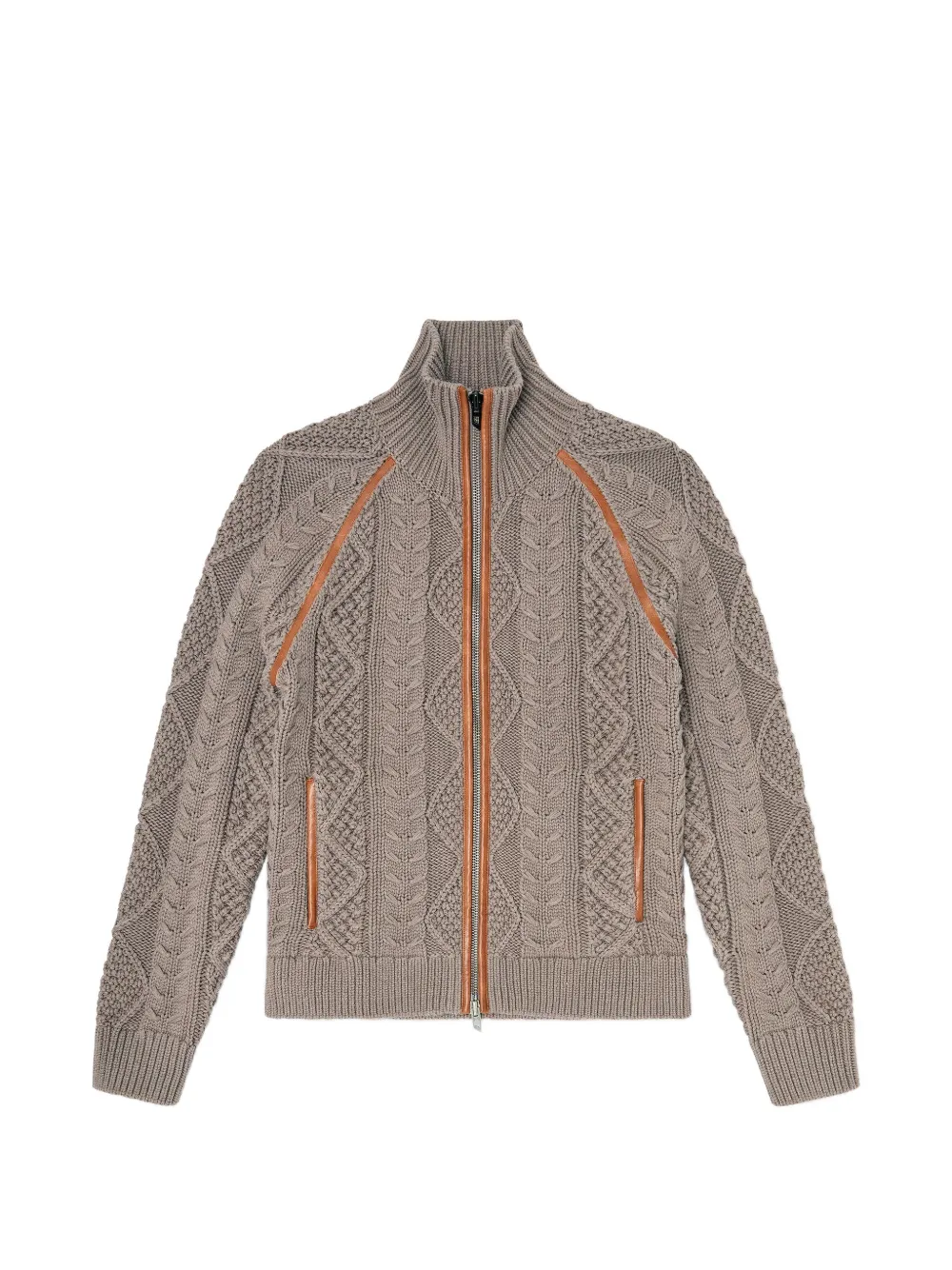 Diesel zip cardigan in cable knit - Toni neutri