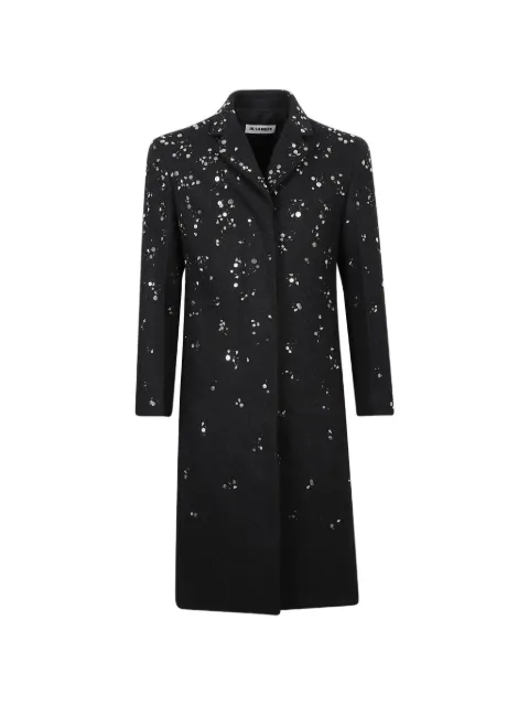 Jil Sander crystal-embellished wool coat