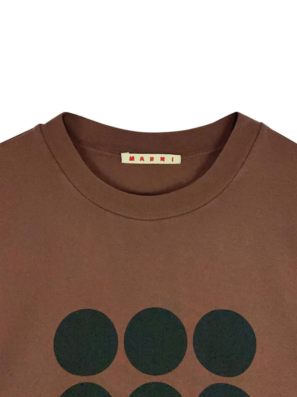 Marni Bruin katoenen T-shirt met planeet-print