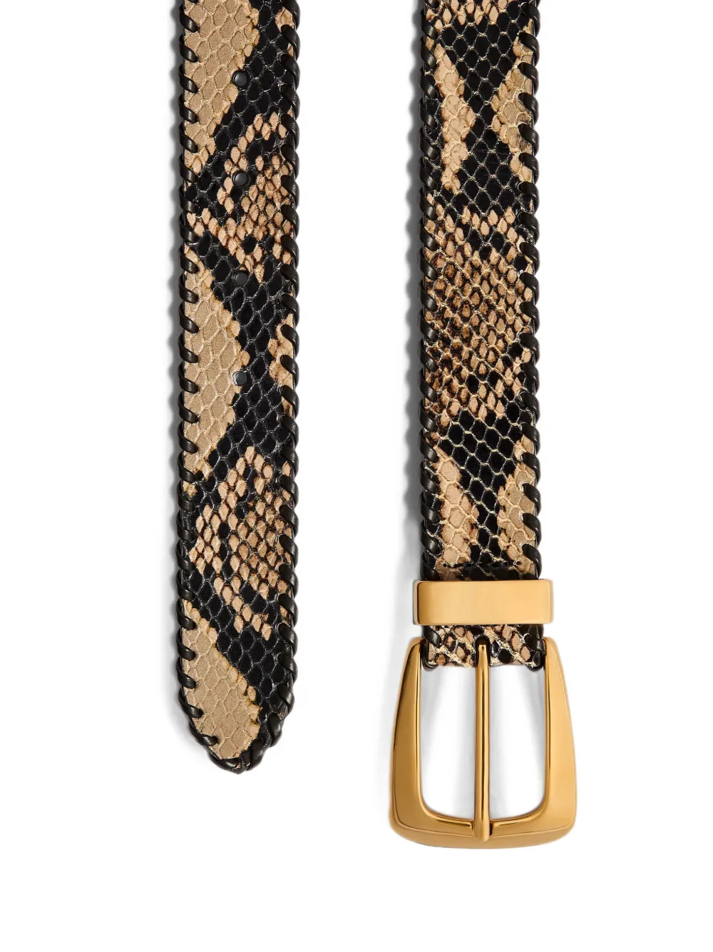 KHAITE Benny riem met stiksels Beige