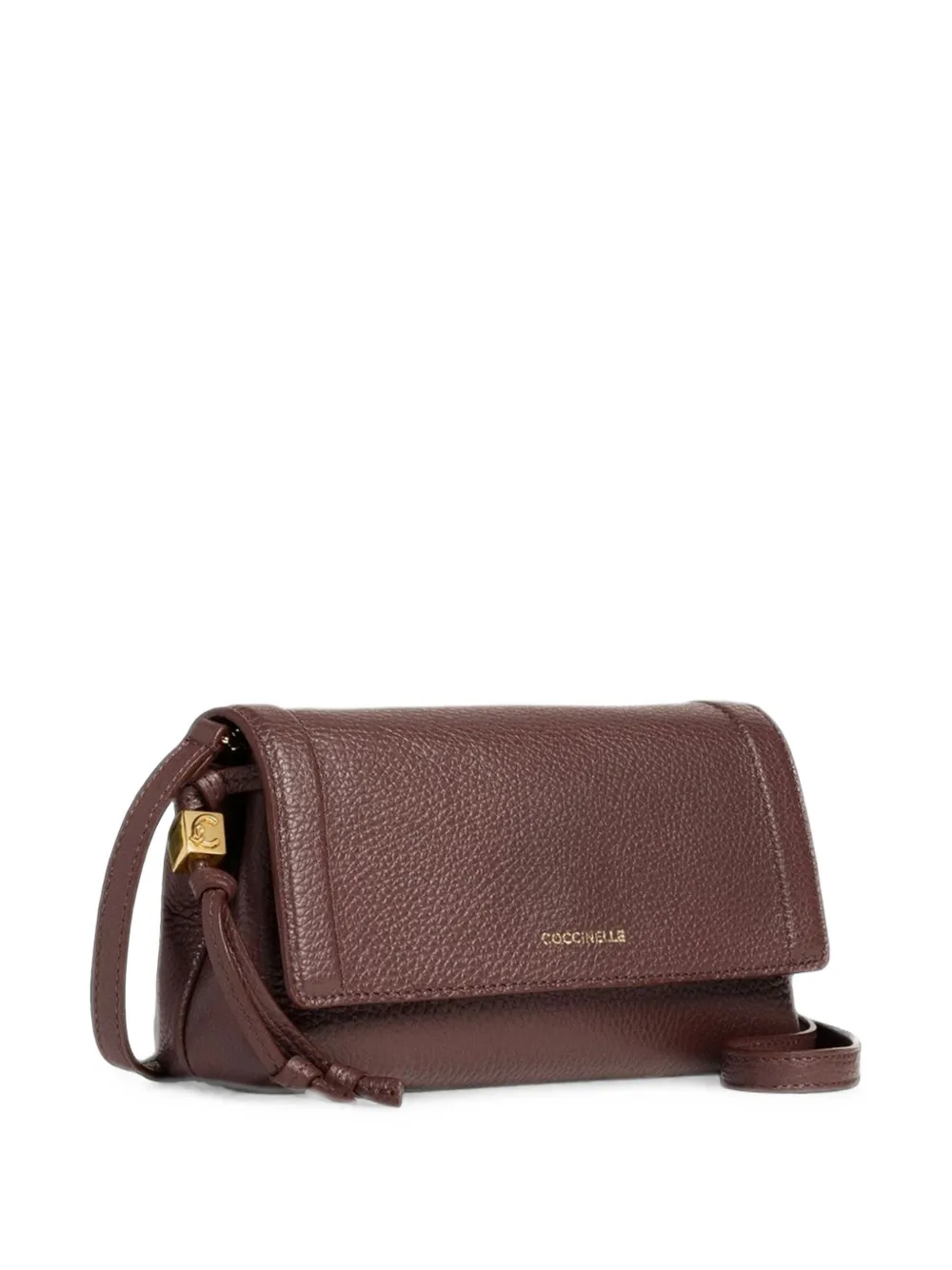 Coccinelle mini Thess leather crossbody bag - Marrone