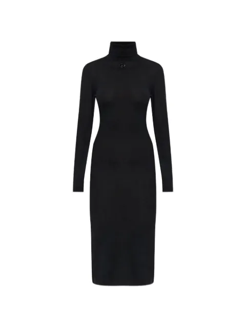Diesel Oval D-logo-plaque roll-neck midi dress