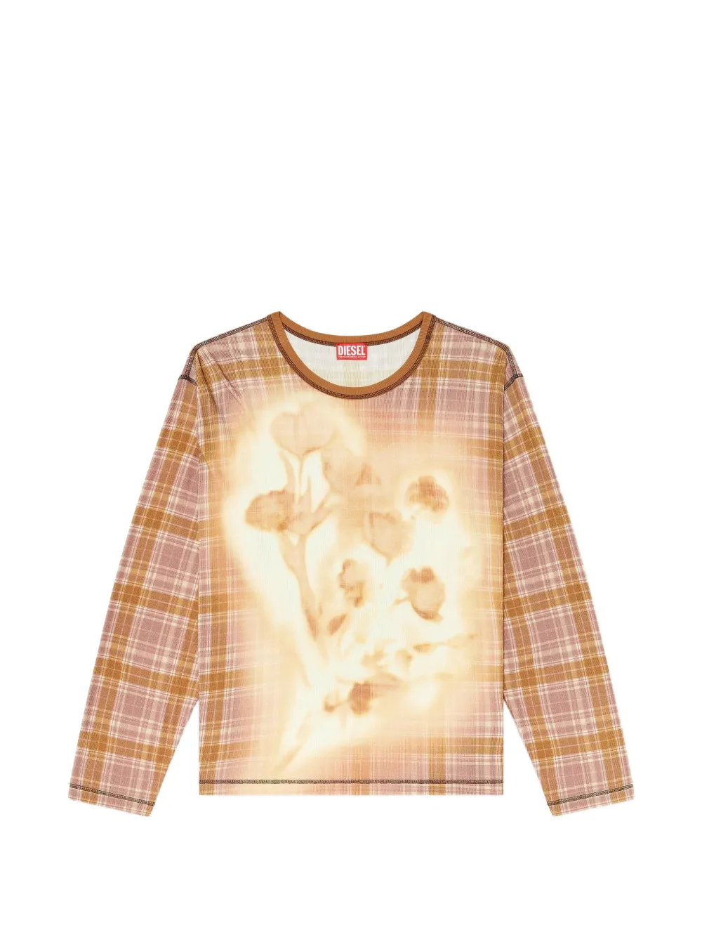 Diesel T-Joy-Ls check-print T-shirt