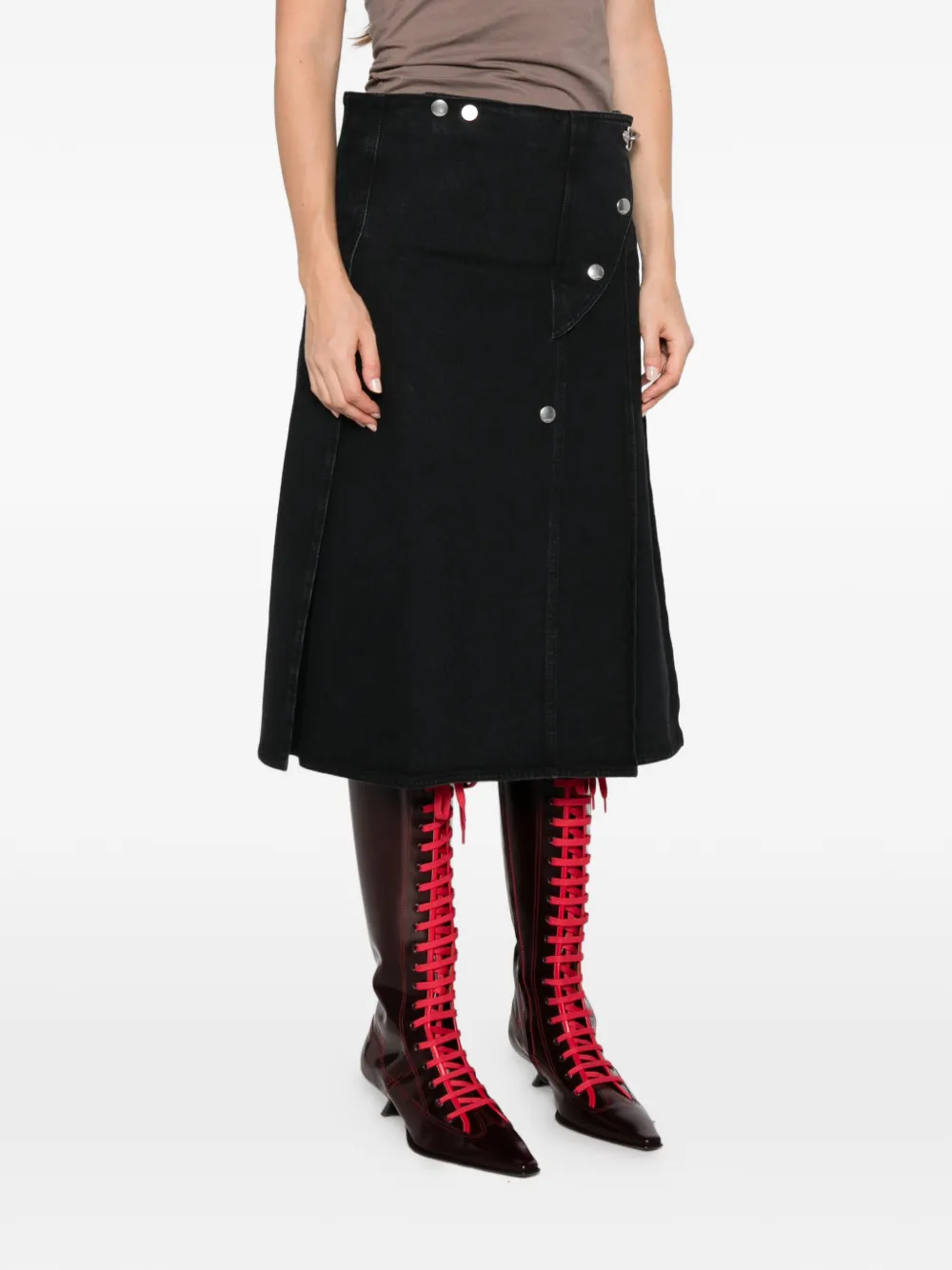 Marni Maxi-wikkelrok met plooien Zwart