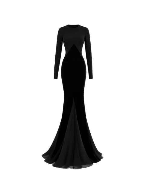 Rick Owens velvet-panelled long-sleeve maxi dress