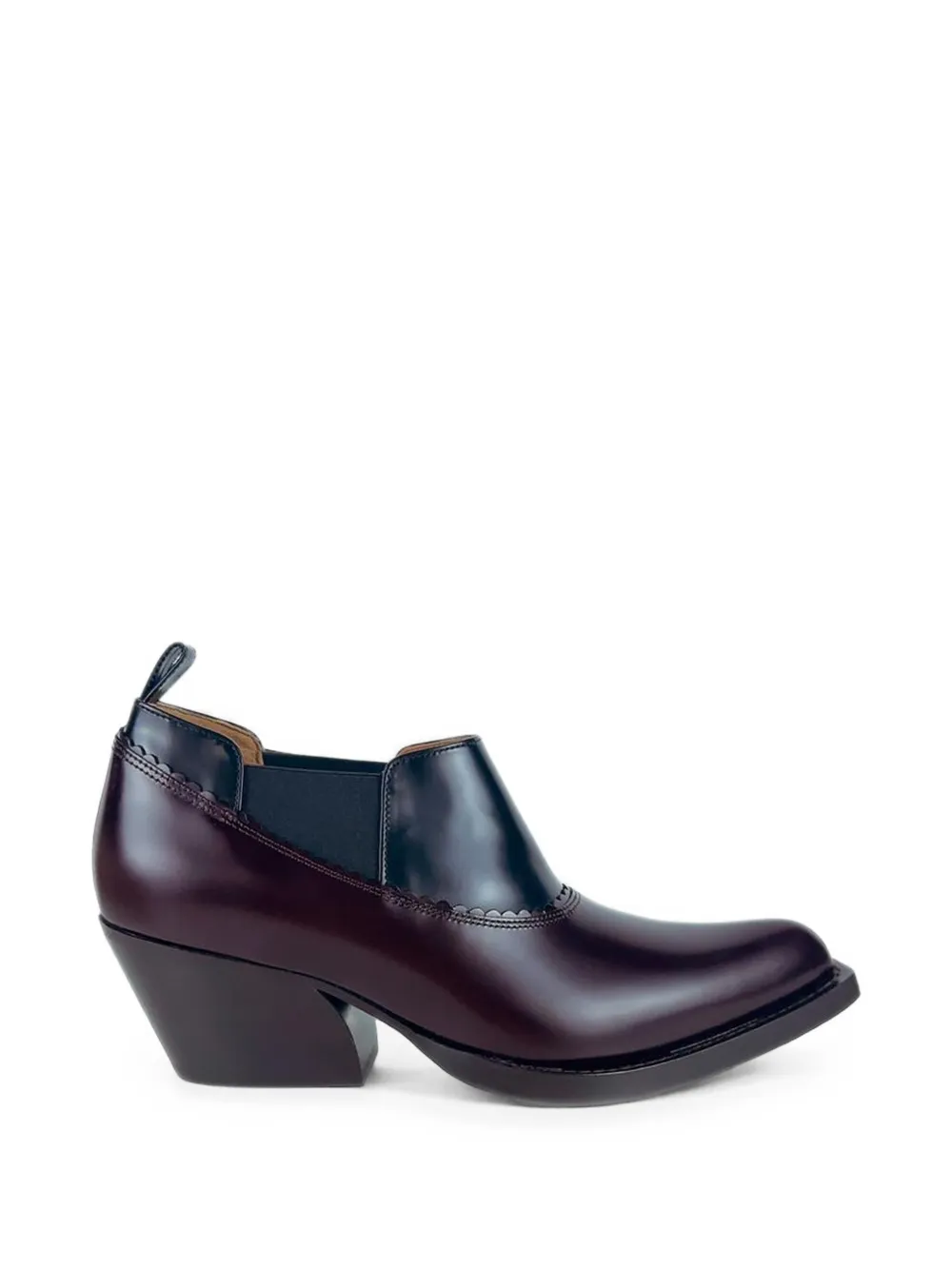 Marni scalloped-trim leather boots - Marrone