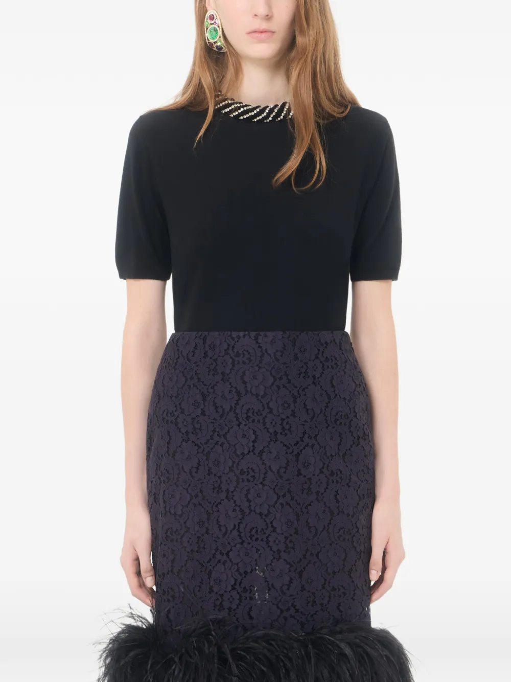 Valentino Garavani embroidered wool jumper Zwart