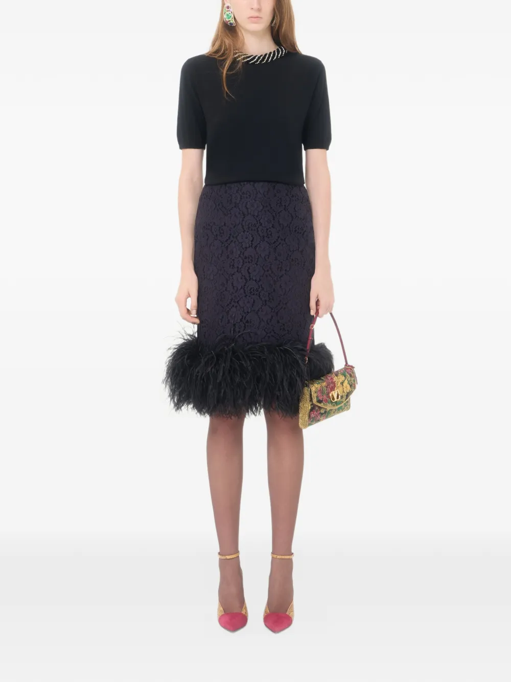 Valentino Garavani embroidered wool jumper Zwart