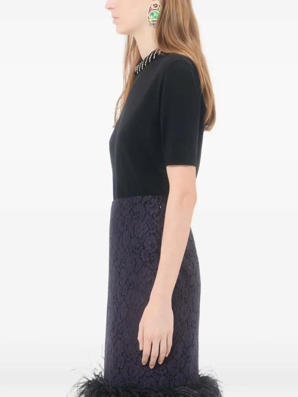 Valentino Garavani embroidered wool jumper Zwart